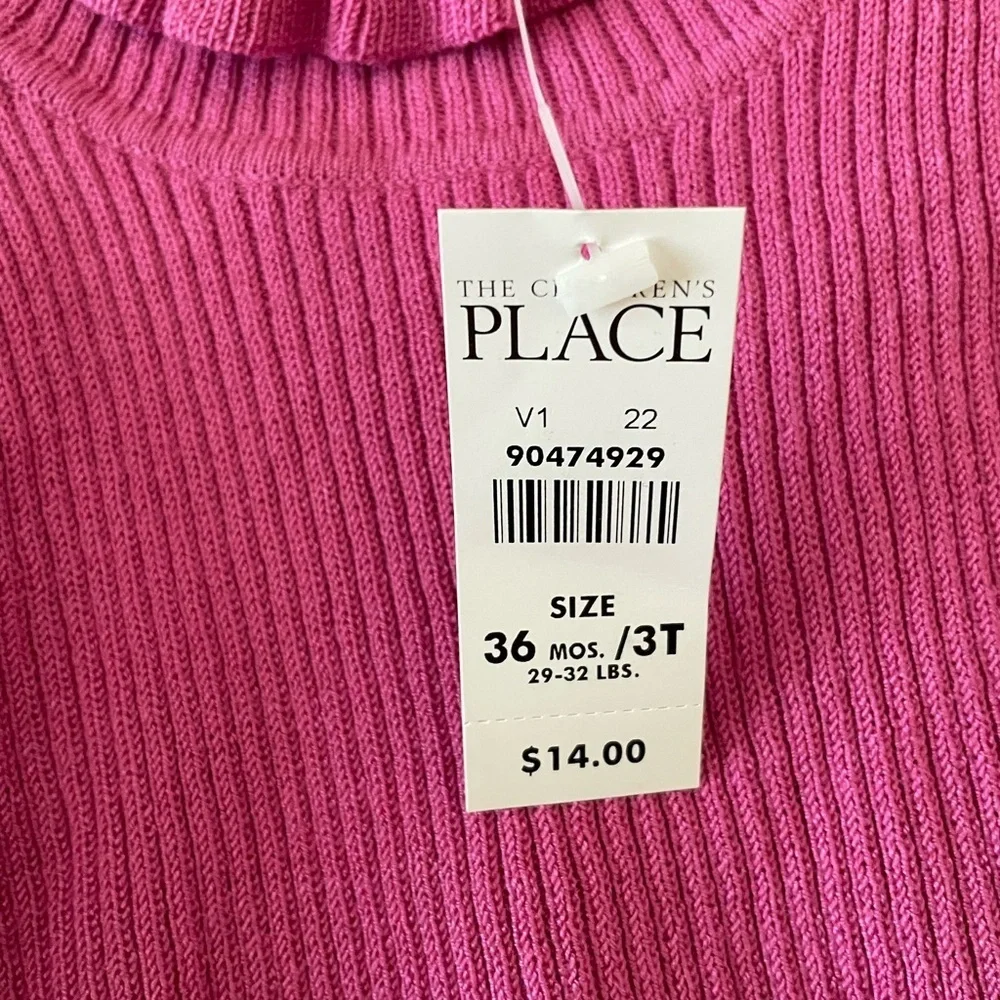 3T NWT The Children's Place Fuchsia Turtleneck Sweater